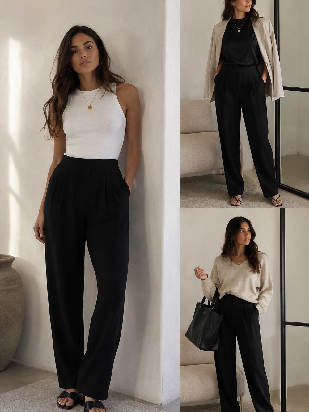 Classic Black Cropped Trousers